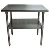 Bk Resources Work Table 16/304 Stainless Steel With Stainless Steel Shelf 36"Wx36"D CVT-3636